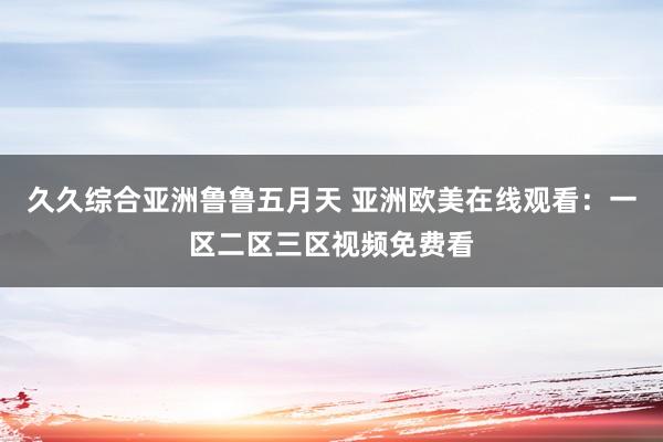 久久综合亚洲鲁鲁五月天 亚洲欧美在线观看：一区二区三区视频免费看