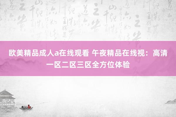 欧美精品成人a在线观看 午夜精品在线视：高清一区二区三区全方位体验